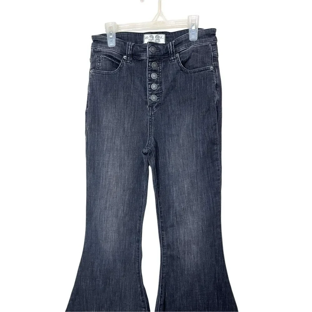 Free People We The Free Irreplaceable Flare Jeans Gray‎ Size 28